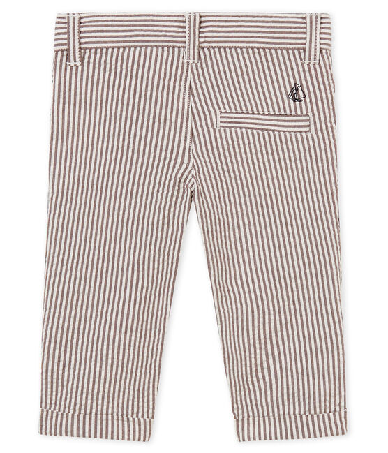 Pantalon bébé garçon rayé rouge VINO/blanc MARSHMALLOW