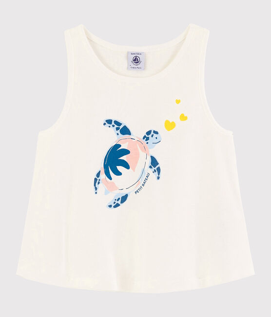 Débardeur en coton enfant fille blanc MARSHMALLOW