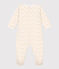 Pyjama bébé fleurs en tubique blanc MARSHMALLOW/blanc MULTICO
