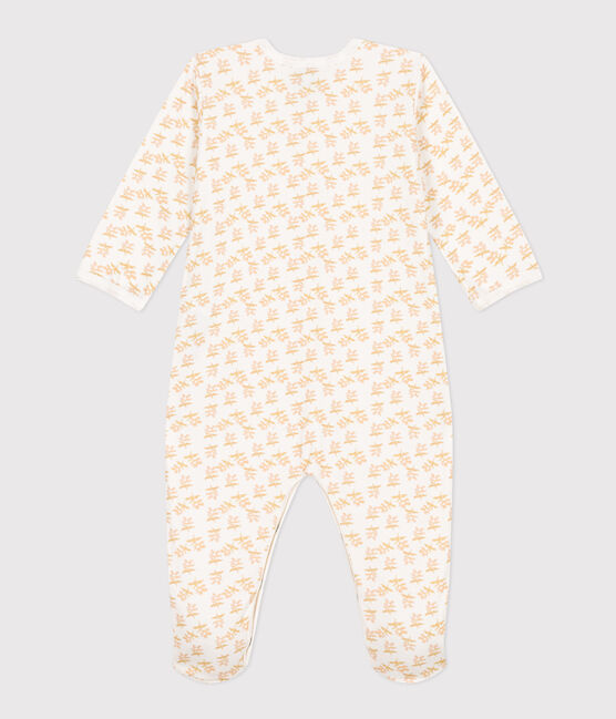 Pyjama bébé fleurs en tubique blanc MARSHMALLOW/blanc MULTICO