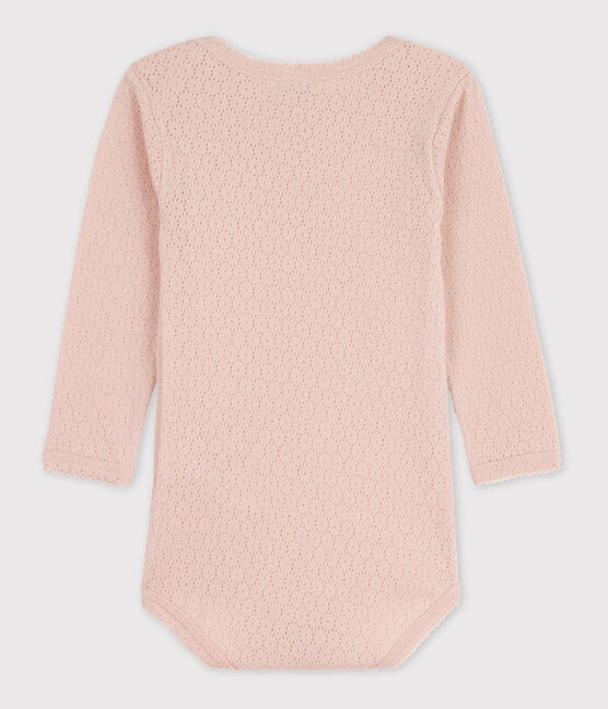 Body manches longues bébé en maille ajourée rose SALINE