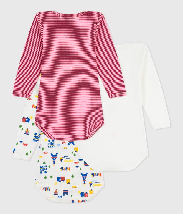 Lot de bodies manches longues en coton imprim&eacute; b&eacute;b&eacute; multicouleur