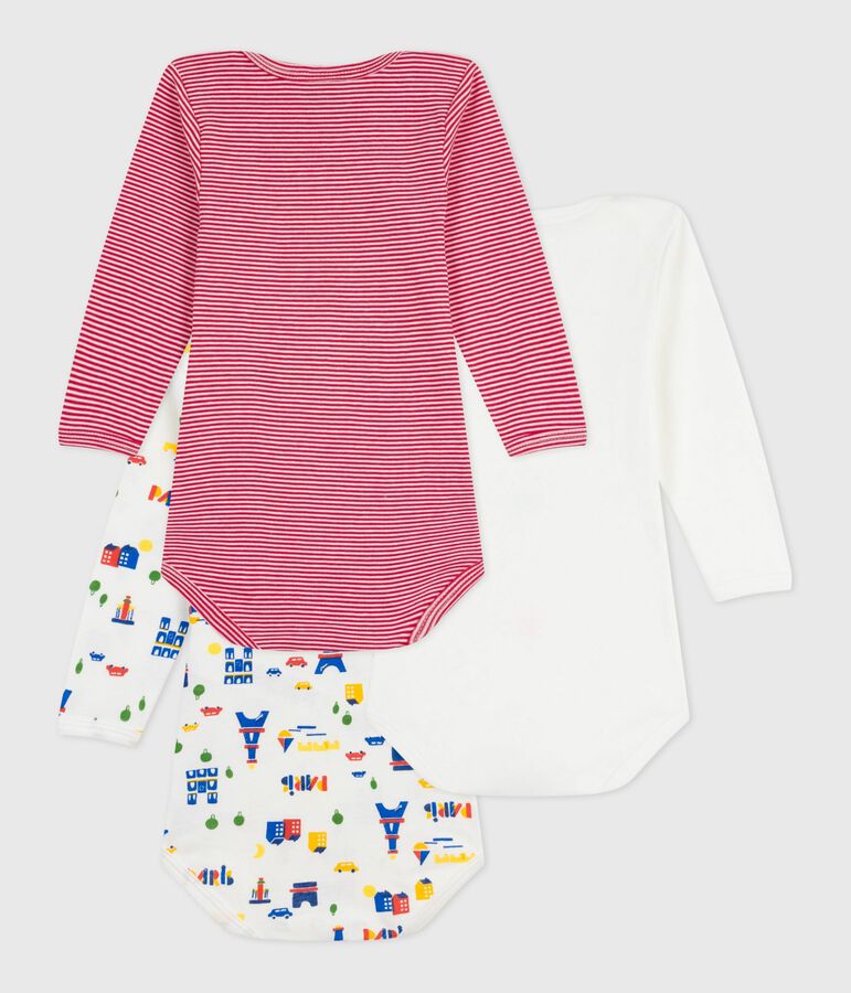 Lot de bodies manches longues en coton imprim&eacute; b&eacute;b&eacute; variante 1