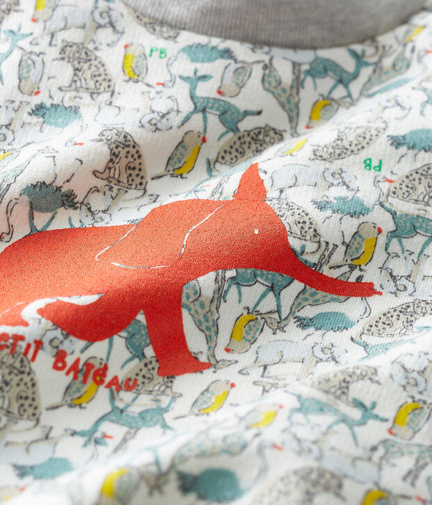 Sweatshirt b&eacute;b&eacute; gar&ccedil;on en molleton blanc/multicouleur