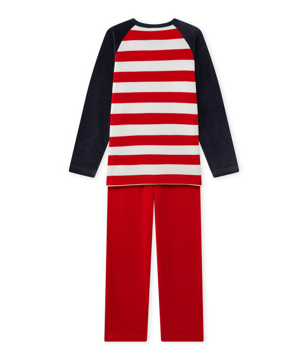 Pyjama gar&ccedil;on &agrave; motif ancre bleu/rouge/blanc