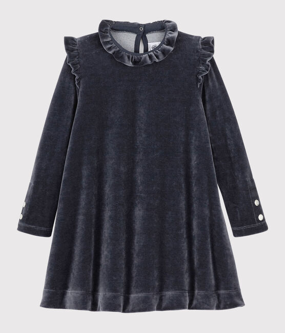 Robe manches longues enfant fille bleu SMOKING