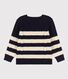 Pull irlandais rayé en coton enfant fille/garçon