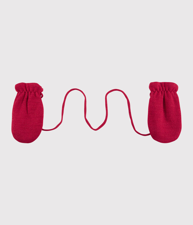Moufles b&eacute;b&eacute; doubl&eacute;e micropolaire rouge TERKUIT