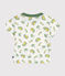 T-shirt bébé en coton à manches courtes, imprimé bateaux blanc MARSHMALLOW/ ORGE