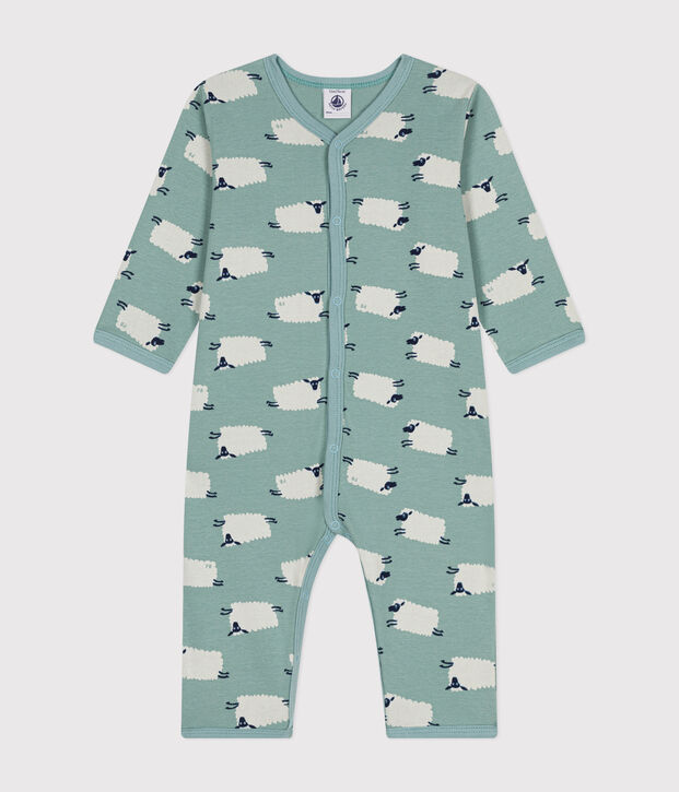 Pyjama sans pieds imprim&eacute; en coton b&eacute;b&eacute; vert/multicouleur