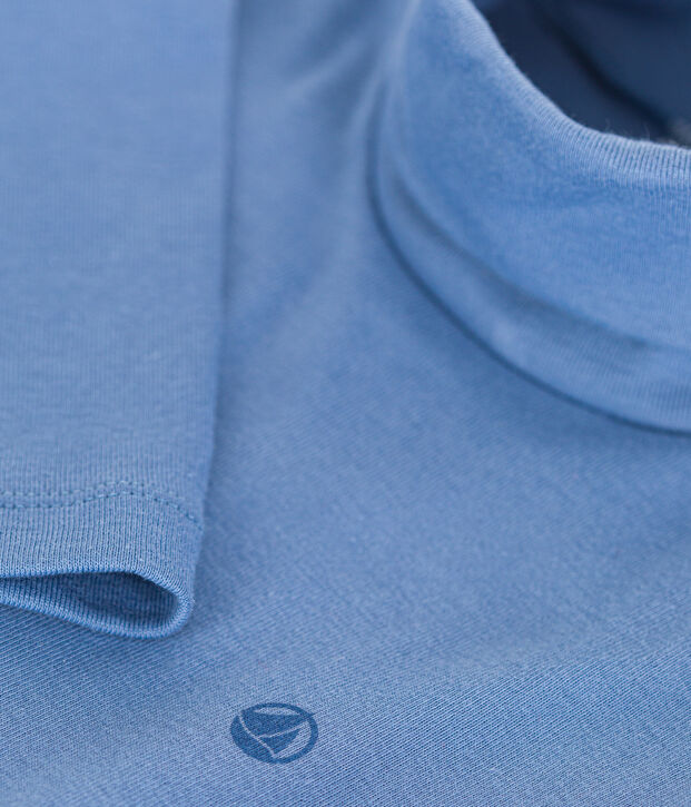 Sous-pull en coton enfant fille / gar&ccedil;on bleu