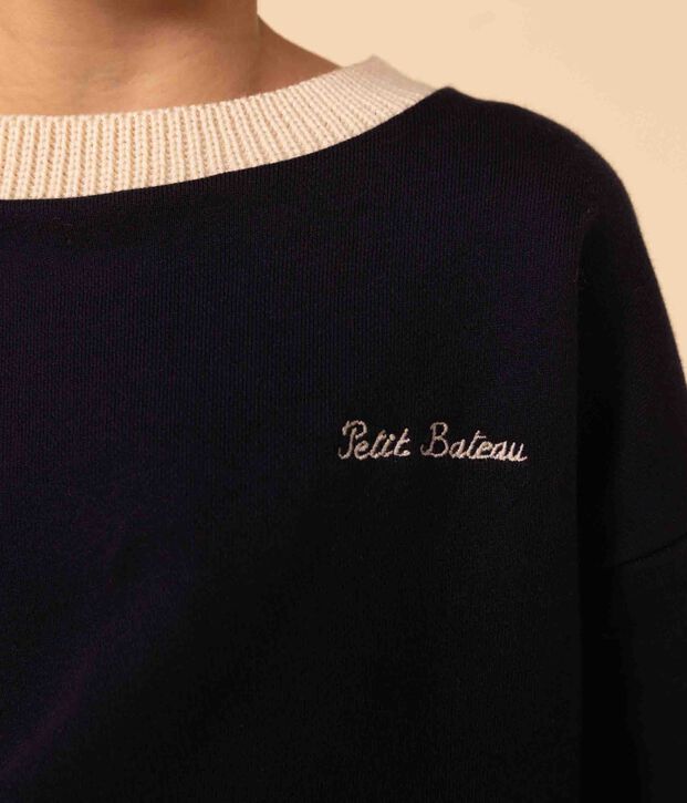 Sweatshirt imprim&eacute; en molleton enfant fille / gar&ccedil;on bleu marine