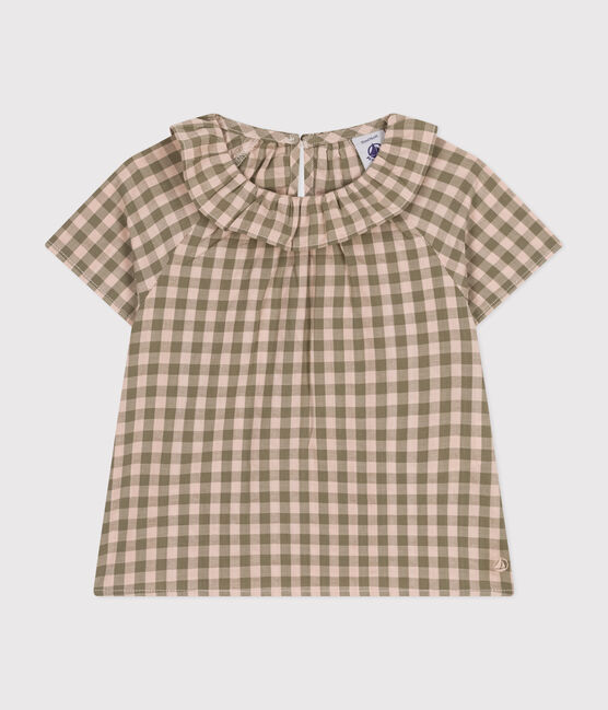 Blouse manches courtes en seersucker bébé MARECAGE/ SALINE