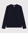 Tee-shirt LE DROIT col V en coton Femme bleu SMOKING