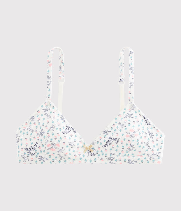Soutien-gorge padd&eacute; fille blanc/multicouleur