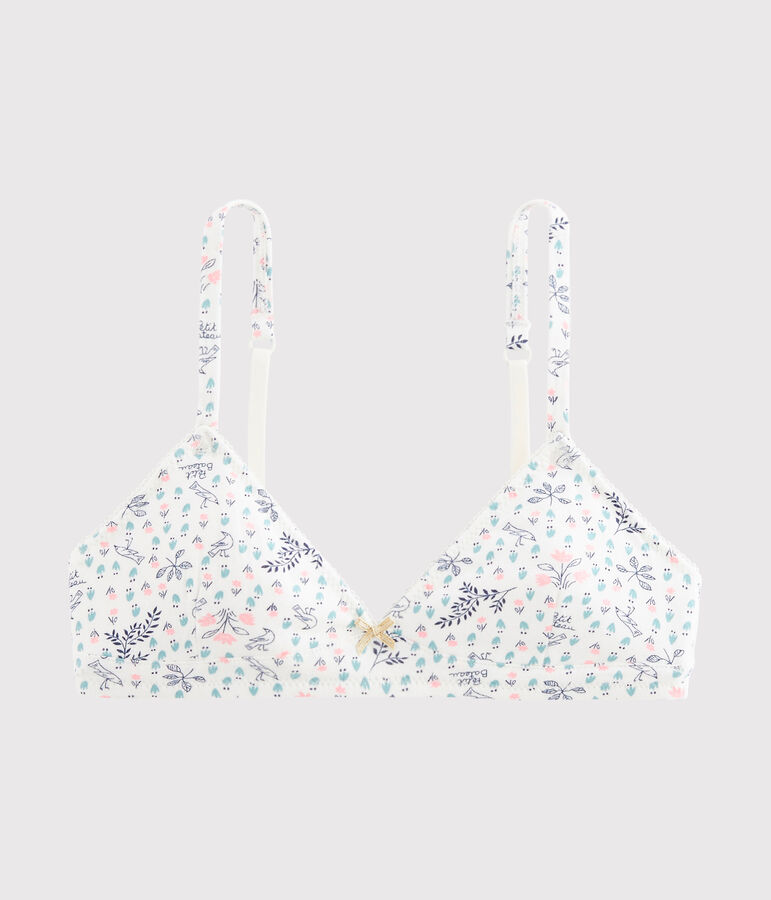 Soutien-gorge padd&eacute; fille blanc MARSHMALLOW/blanc MULTICO