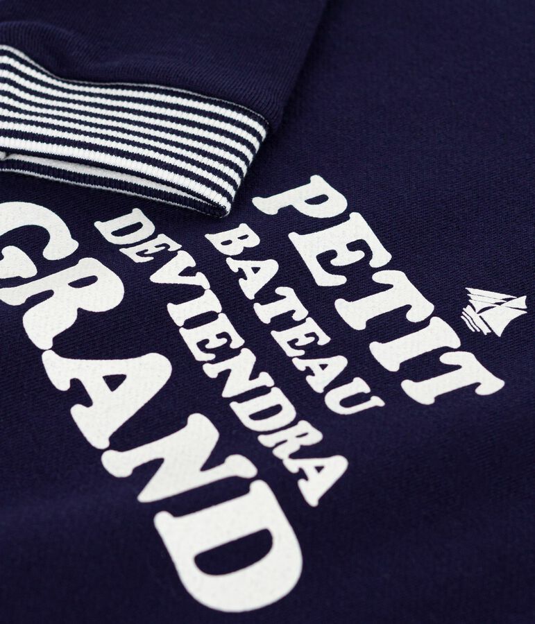 Sweatshirt enfant en coton imprim&eacute; bleu SOIR