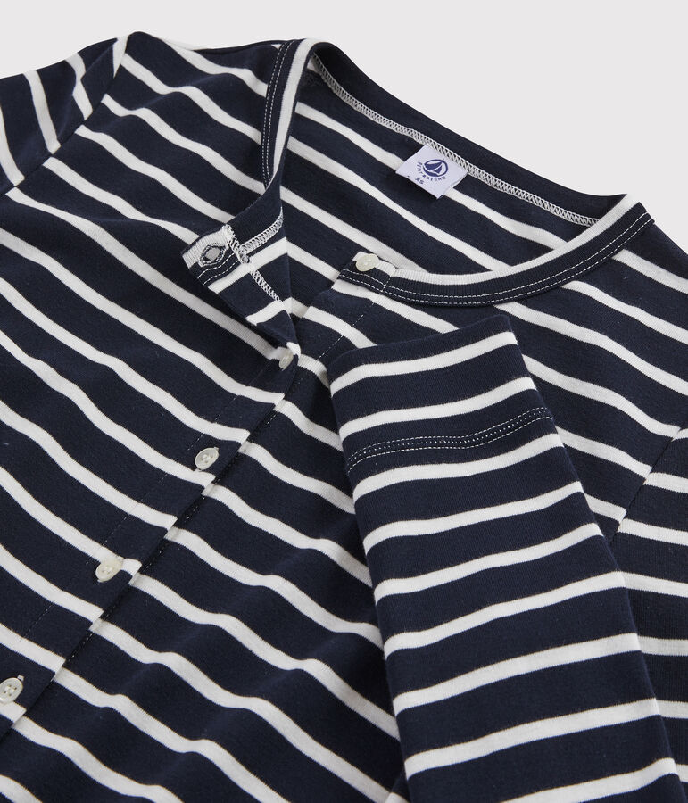 Cardigan iconique Femme bleu/blanc