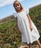 Robe longue sans manche enfant en coton à pois blanc MARSHMALLOW/blanc MULTICO