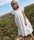 Robe longue sans manche enfant en coton à pois