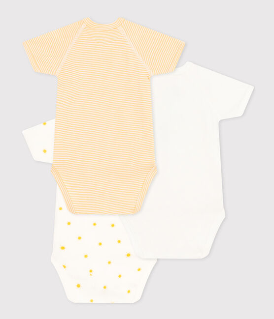 Lot de 3 bodies croisés manches courts en coton bébé variante 2
