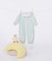Combisac bébé en coton à col fleuri blanc MARSHMALLOW/blanc MULTICO