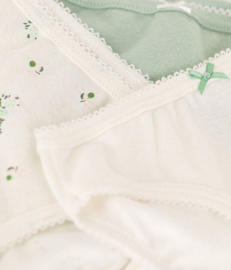 Lot de 3 culottes petite fille fleurs en coton et lin variante 1