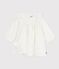 Robe bébé en velours côtelé manches longues brodée écru MILK/ ARGENT
