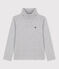 Sous-pull en coton enfant fille / garçon gris FUMEE CHINE