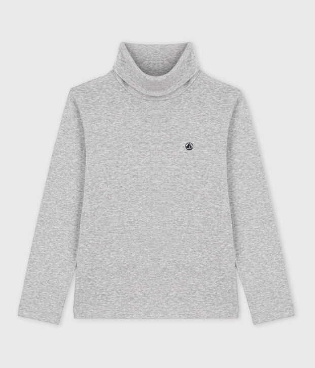 Sous-pull en coton enfant fille / gar&ccedil;on gris chin&eacute;