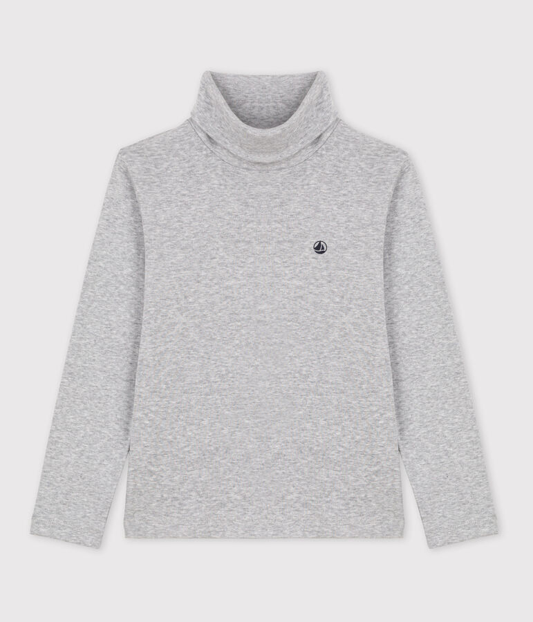 Sous-pull en coton enfant fille / gar&ccedil;on gris FUMEE CHINE