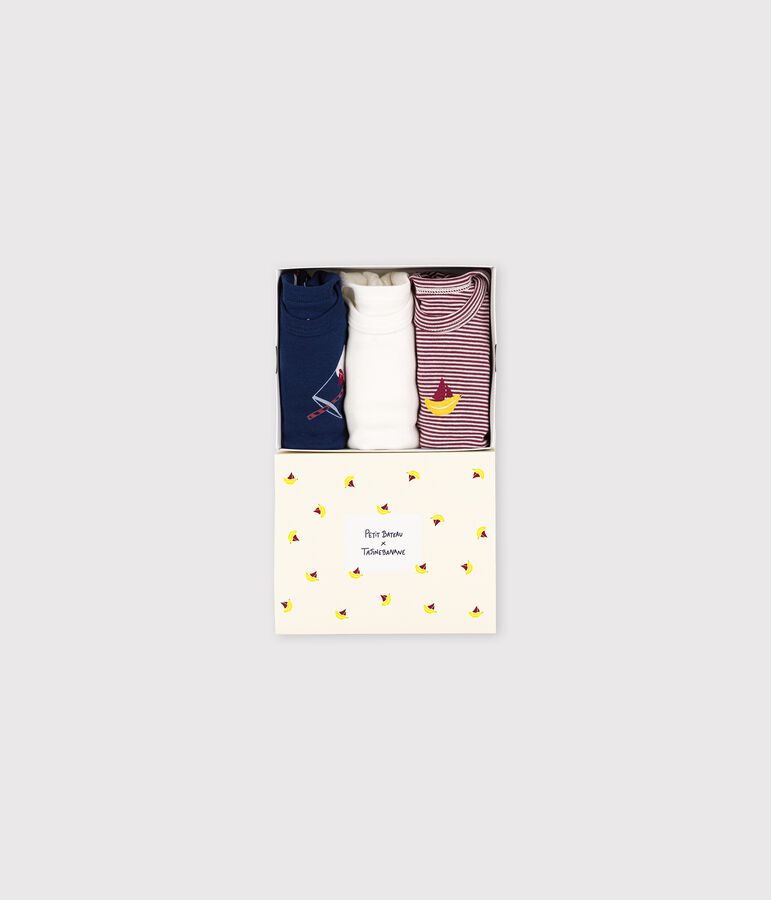 Lot de 3 bodies b&eacute;b&eacute; en coton biologique Tajinebanane x Petit Bateau multicouleur