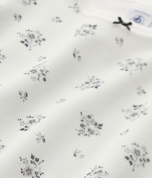 Pyjama fille en bouclette velours gris/blanc/multicouleur