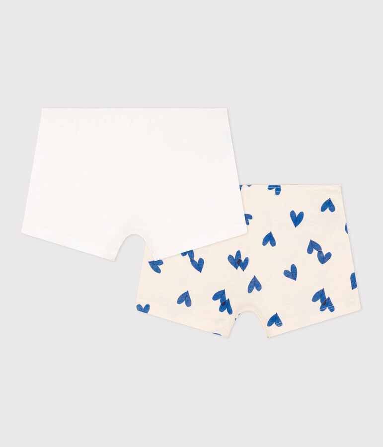 Lot de 2 shorties c&oelig;ur en coton petite fille variante 1