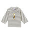 tee-shirt ray&eacute; b&eacute;b&eacute; gar&ccedil;on blanc/gris