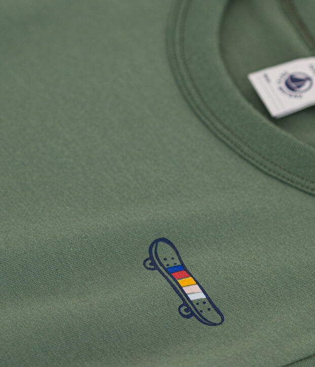 Tee-shirt imprim&eacute; en jersey l&eacute;ger enfant gar&ccedil;on vert