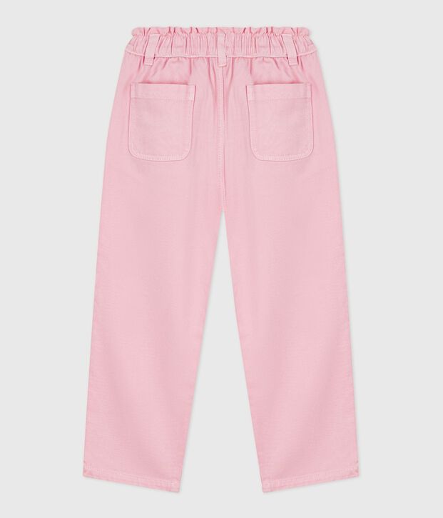 Pantalon enfant en coton rose clair