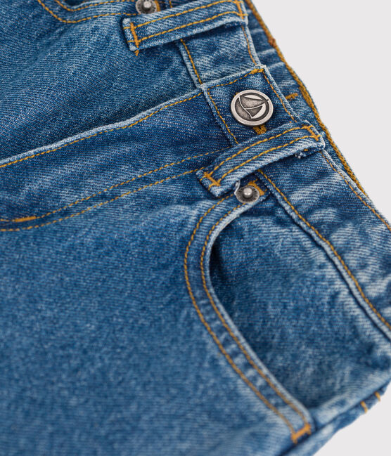 Pantalon enfant en denim bleu BLEU MOYEN