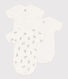Lot de 3 bodies croisés manches courtes lapins en coton