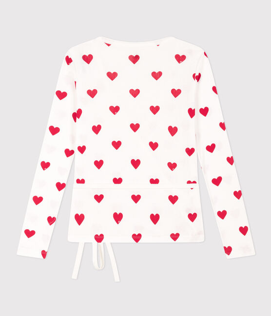 Cache-cœur en coton BIO Femme blanc MARSHMALLOW/rouge TERKUIT