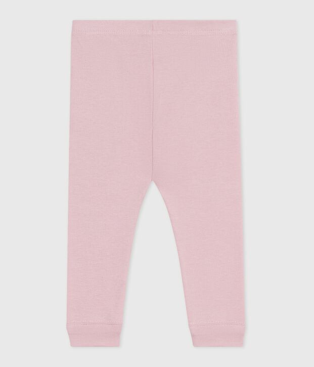 Legging b&eacute;b&eacute; en coton uni rose clair