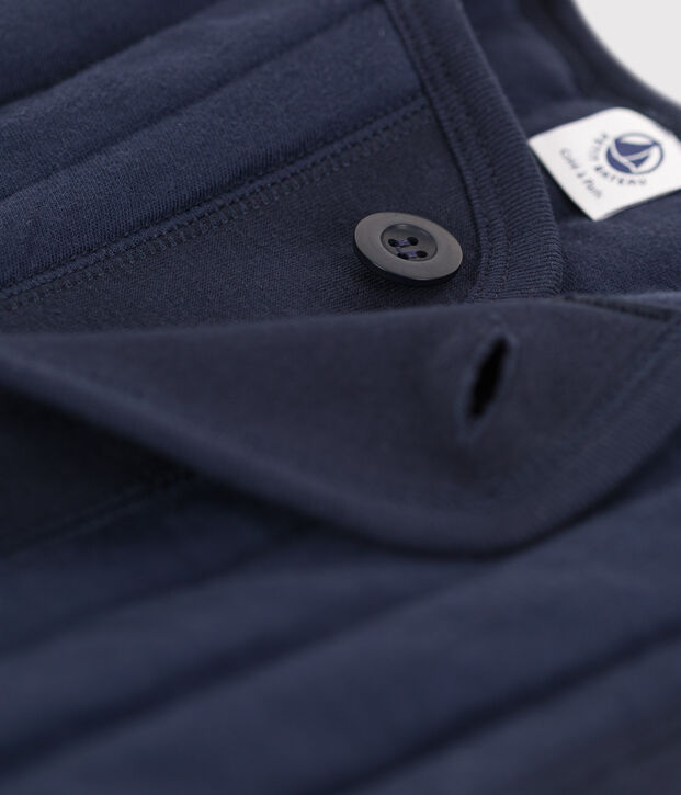 Veste sans manche en tubique enfant fille / gar&ccedil;on bleu marine