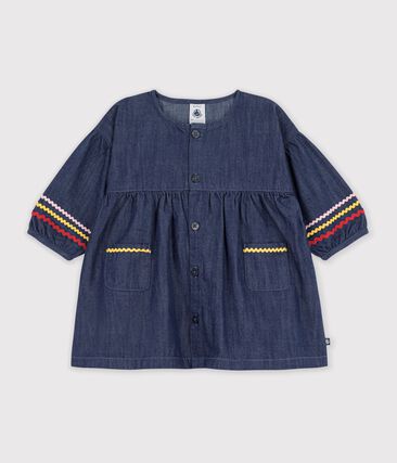 Robe bébé en denim manches longues