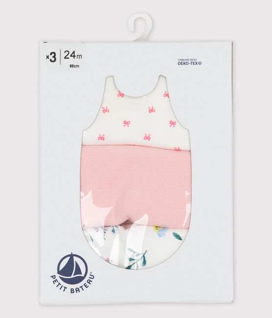 Trio de bodies à bretelles bébé fille variante 1