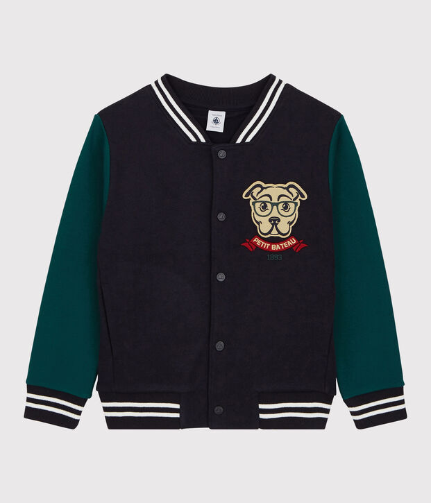 Teddy en molleton enfant gar&ccedil;on bleu/vert