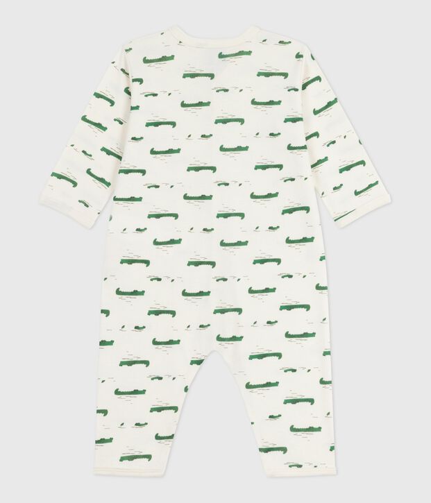 Pyjama b&eacute;b&eacute; sans pieds en coton imprim&eacute; &eacute;cru/multicouleur