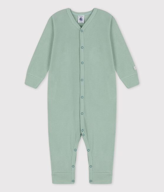 Dors-bien bébé sans pieds en coton et Lyocell vert HERBIER