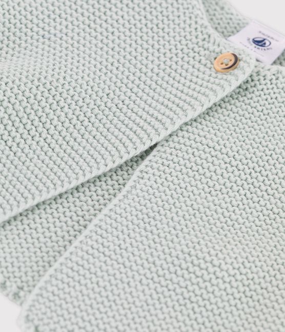 Cardigan en tricot de coton biologique bébé vert HERBIER