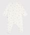 Pyjama bébé en coton à col fleuri blanc MARSHMALLOW/blanc MULTICO