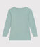 Tee shirt manches longues petite fille/petit garçon en laine et coton vert PAUL